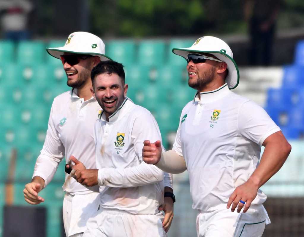 Maharaj, Muthusamy shine as SA seal series with an innings victory  