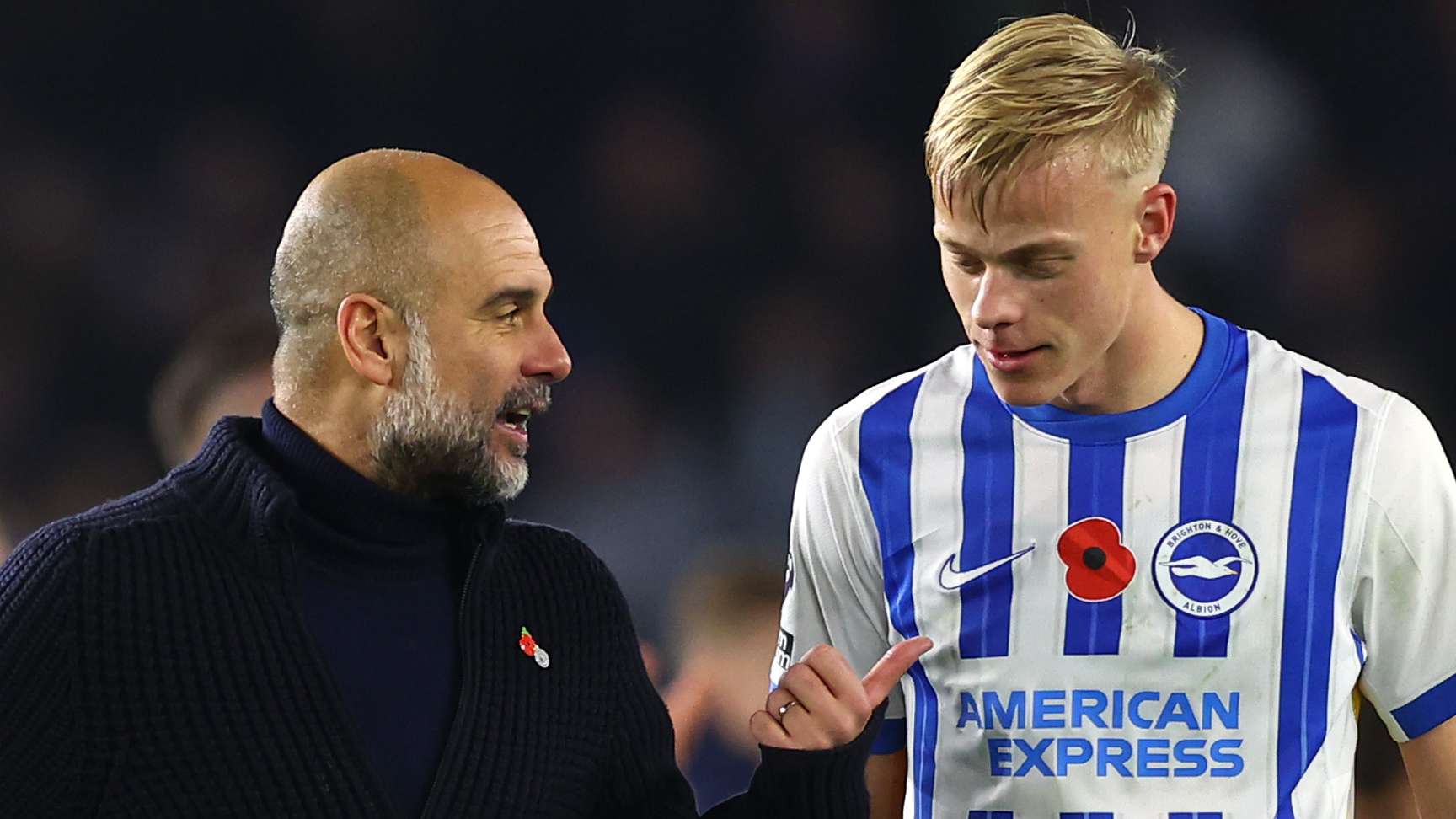 Lip-reader reveals what Guardiola said to Brighton's Van Hecke  
