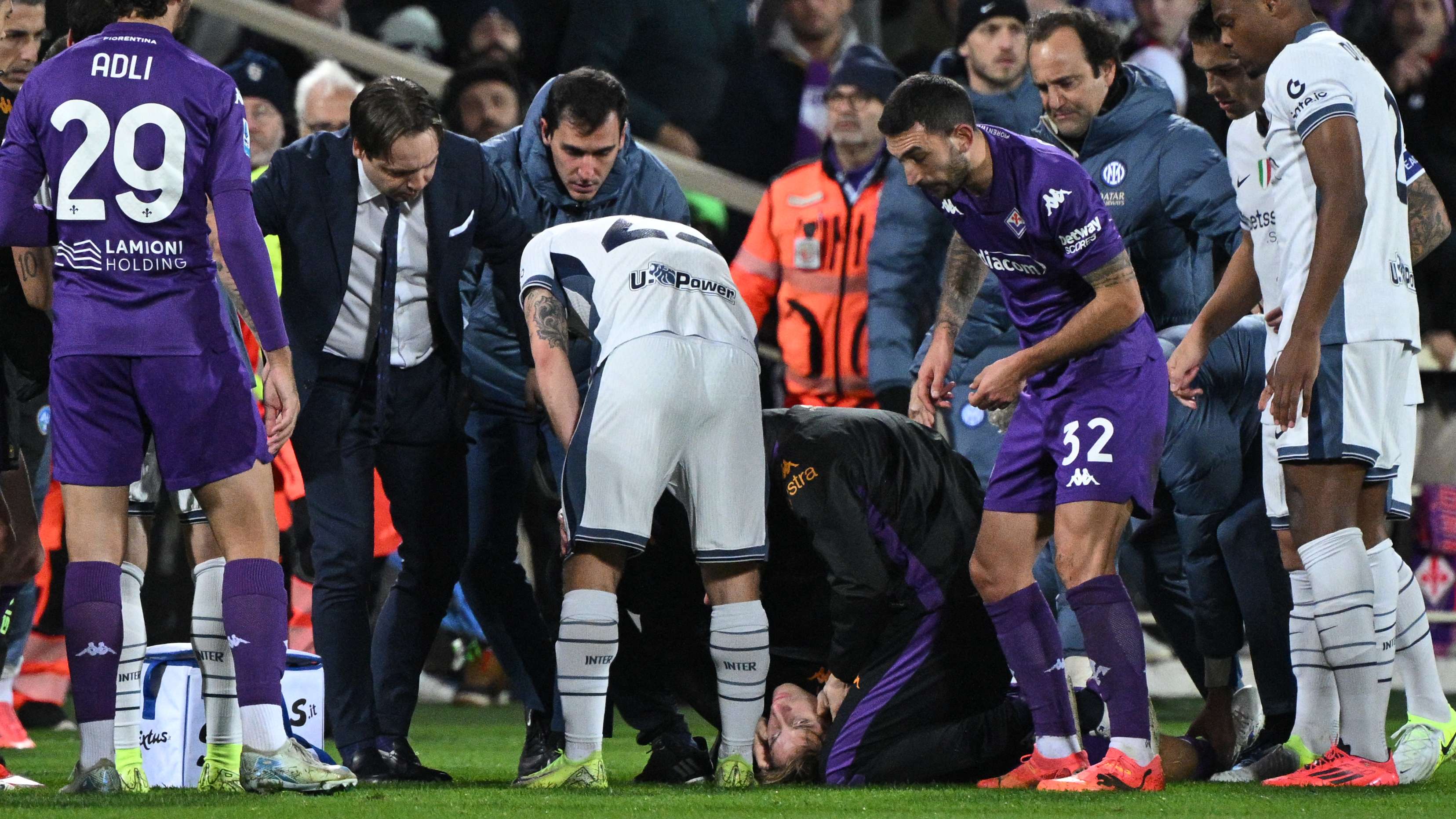 Fiorentina vs Inter suspended after Edoardo Bove collapses  