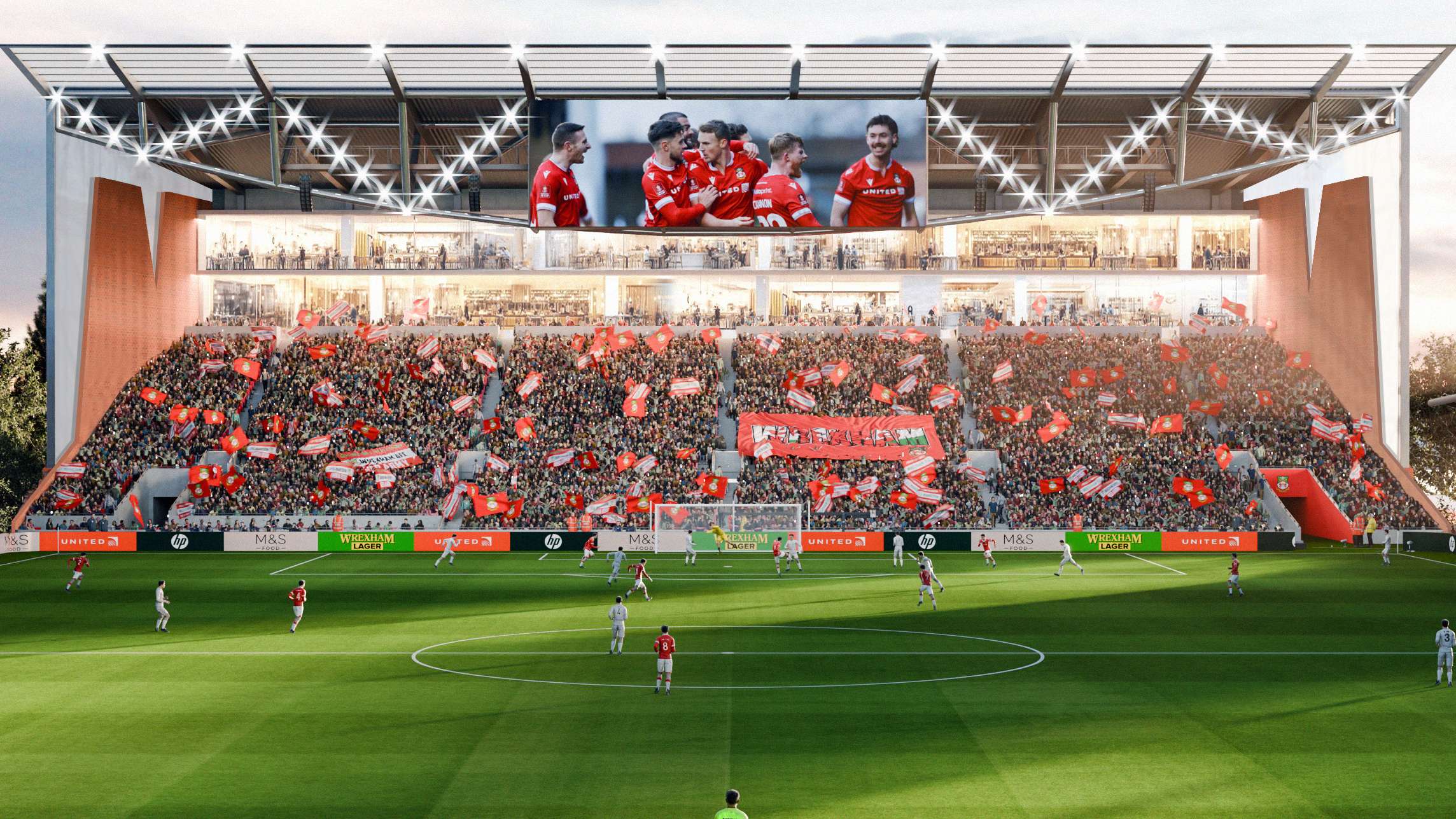Wrexham reveal 'incredibly exciting' designs for new Kop stand  