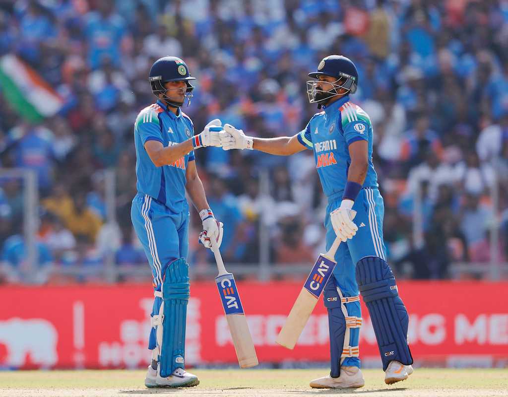 Gill, Iyer lead India's charge to 356  