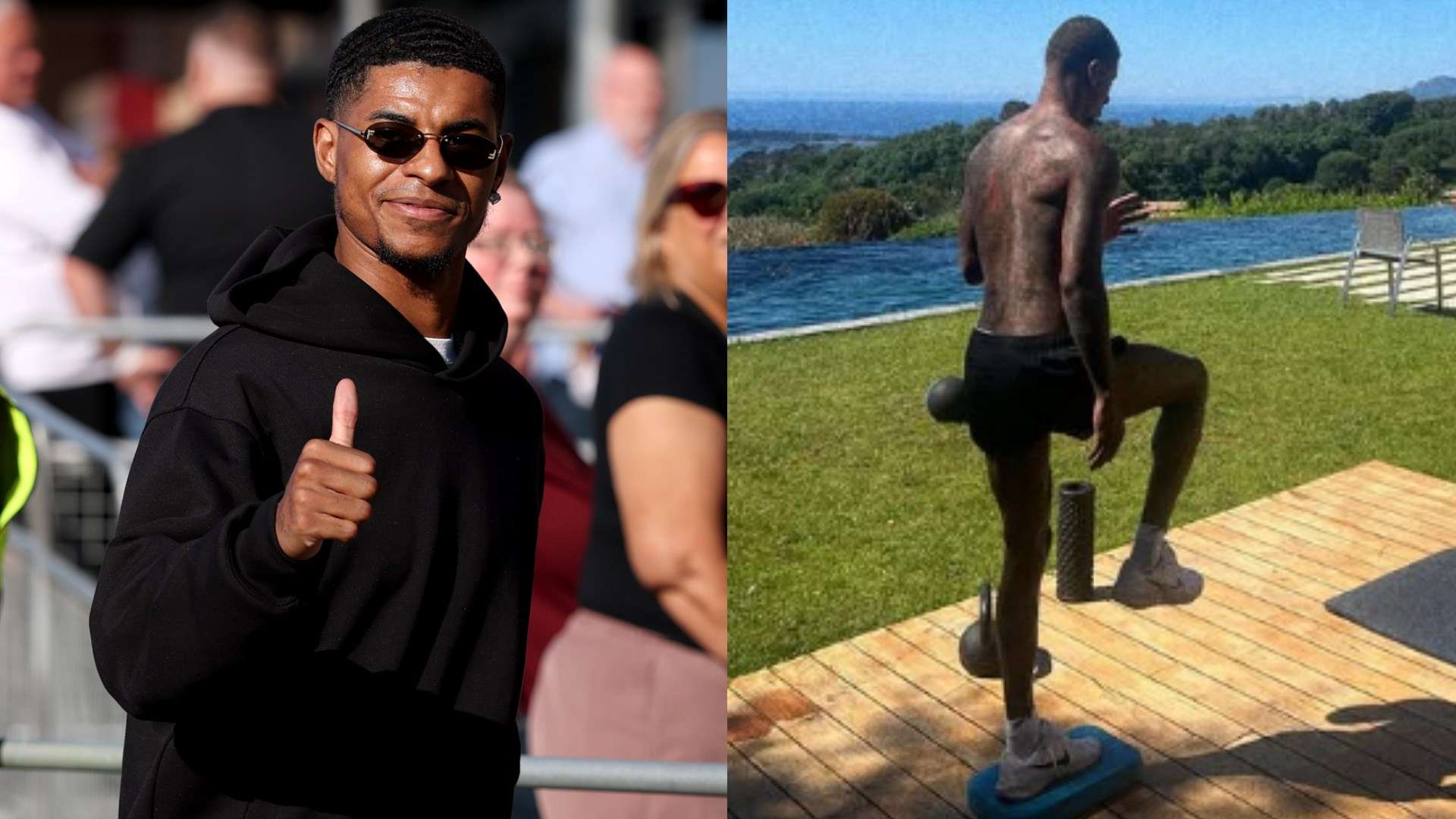 Rashford's not just relaxing! Attacker put through paces on holiday  