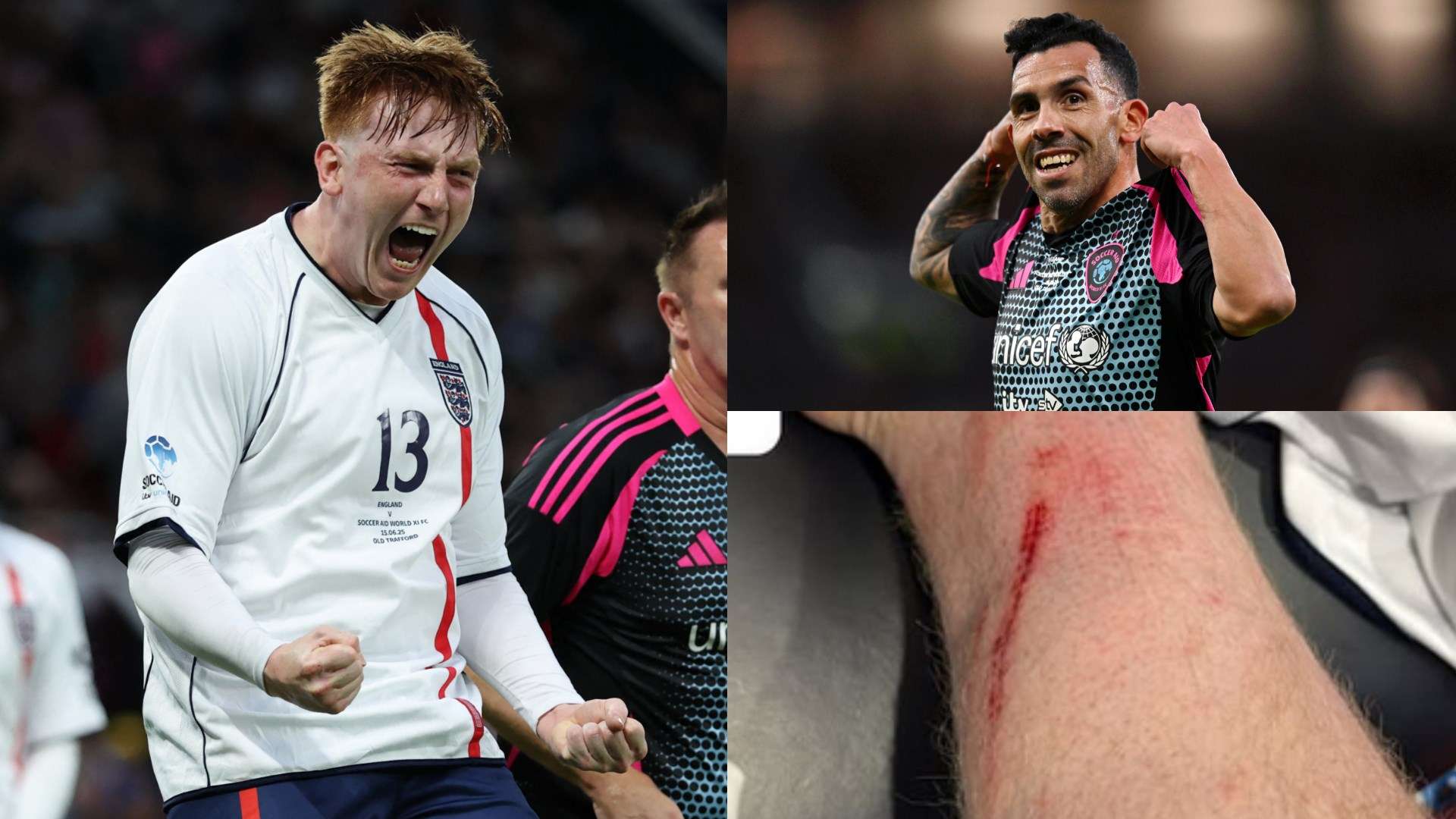 Tevez labelled a 'tw*t' by Angry Ginge after Soccer Aid clash  